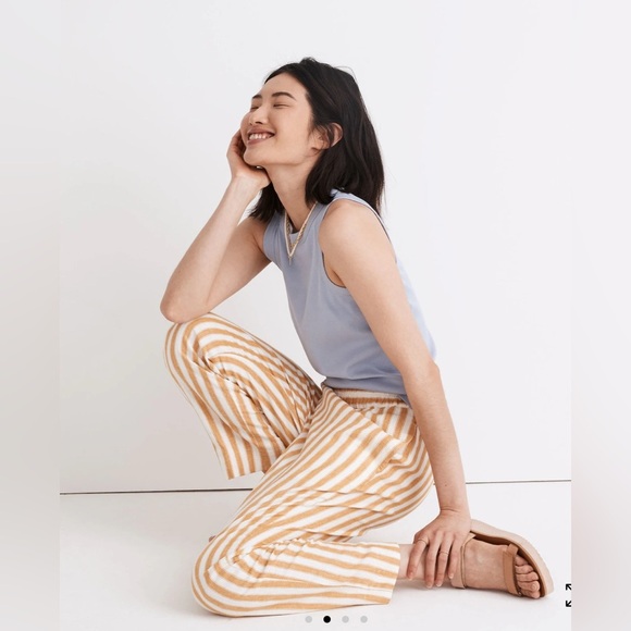 Madewell Tapered Huston Pull-On Crop Pants in Stripe size small NNT - Picture 2 of 13